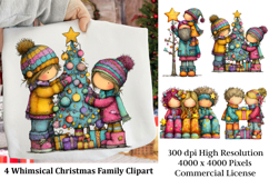 Whimsical Christmas Family Clipart Product Image 1