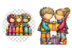 Whimsical Christmas Family Clipart Product Image 2