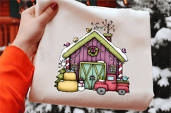 Whimsical Christmas Farm House Clipart Product Image 2