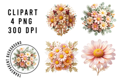 Whimsical Christmas Flower Clipart Product Image 1