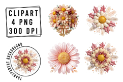 Whimsical Christmas Flower Clipart Product Image 1