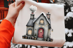 Whimsical Christmas House Clipart Product Image 2