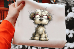 Whimsical Christmas Fluffy Dogs Clipart Product Image 2