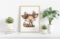 Whimsical Christmas Fluffy Fox Clipart Product Image 2