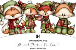 Whimsical Christmas Fox Clipart Product Image 1