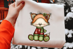 Whimsical Christmas Fox Clipart Product Image 2