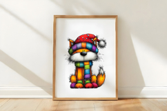 Whimsical Christmas Fox Clipart Product Image 3