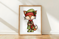 Whimsical Christmas Fox Clipart Product Image 3