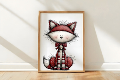 Whimsical Christmas Fox Clipart PNG Product Image 3