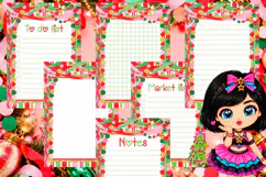 Whimsical Christmas Garland A6 Notepad PNG PDF Product Image 4