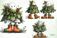 Whimsical Christmas Ghost Clipart Product Image 1
