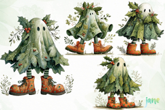 Whimsical Christmas Ghost Clipart Product Image 1