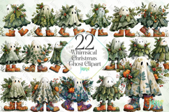 Whimsical Christmas Ghost Clipart Product Image 1