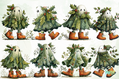 Whimsical Christmas Ghost Clipart Product Image 6