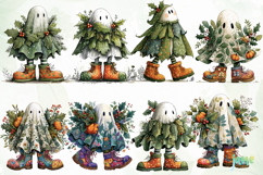 Whimsical Christmas Ghost Clipart Product Image 5