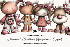 Whimsical Christmas Gingerbread Clipart Product Image 1
