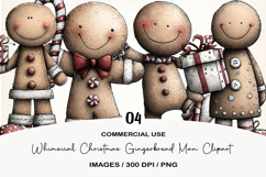 Whimsical Christmas Gingerbread Man Clipart Product Image 1