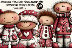 Whimsical Christmas Gingerbread Man Clipart Product Image 1