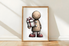 Whimsical Christmas Gingerbread Man Clipart Product Image 3