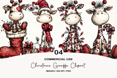 Whimsical Christmas Giraffe Clipart Product Image 1
