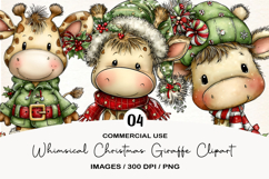 Whimsical Christmas Giraffe Clipart Product Image 1