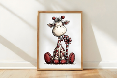Whimsical Christmas Giraffe Clipart Product Image 3
