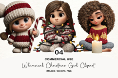 Whimsical Christmas Girl Clipart Product Image 1