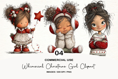 Whimsical Christmas Girl Clipart PNG Product Image 1