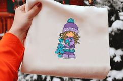 Whimsical Christmas Girl Clipart Product Image 2