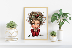 Whimsical Christmas Girl Clipart Product Image 2