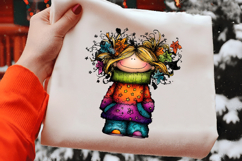 Whimsical Christmas Girl Clipart Sublimation Product Image 2