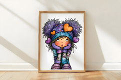 Whimsical Christmas Girl Clipart Product Image 3