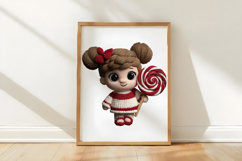 Whimsical Christmas Girl Clipart Product Image 3