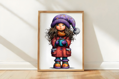 Whimsical Christmas Girl Clipart Product Image 3