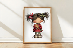 Whimsical Christmas Girl Clipart Product Image 3