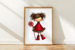 Whimsical Christmas Girl Clipart Product Image 3
