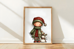 Whimsical Christmas Girl Clipart Product Image 3