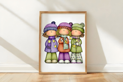 Whimsical Christmas Girl Clipart Product Image 3