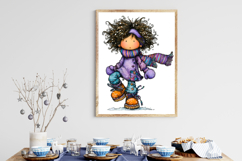 Whimsical Christmas Girl Clipart Product Image 3