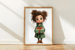 Whimsical Christmas Girl Clipart Product Image 3