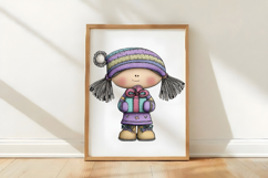 Whimsical Christmas Girl Clipart Product Image 3