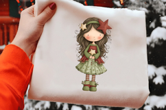 Whimsical Christmas Girls Clipart PNG Product Image 2