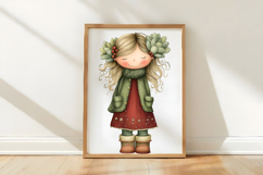 Whimsical Christmas Girls Clipart PNG Product Image 3