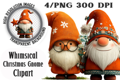 Whimsical Christmas Gnome Clipart Product Image 1