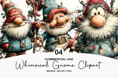 Whimsical Christmas Gnome Clipart Product Image 1