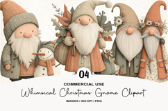 Whimsical Christmas Gnome Clipart Product Image 1