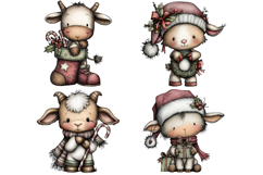 Whimsical Christmas Goat Clipart Product Image 2