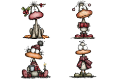 Whimsical Christmas Goose Clipart Product Image 2