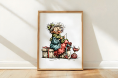 Whimsical Christmas Grandma Clipart Product Image 3