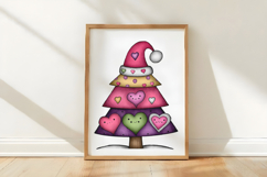 Whimsical Christmas Heart Tree Clipart Product Image 3